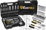 Jogo de Ferramentas 94 Peças The Black Tools TKF94 – Soquetes, Chaves e Bits – Encaixe 1/4" e 1/2" – Aço Cromo Vanádio