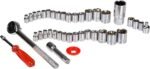 Stalwart Conjunto de chaves catraca de 40 peças – Kit de soquete sextavado métrico e padrão de 6 pontos – Conjunto de ferramentas com torque combinado e alças isoladas - Imagem 2
