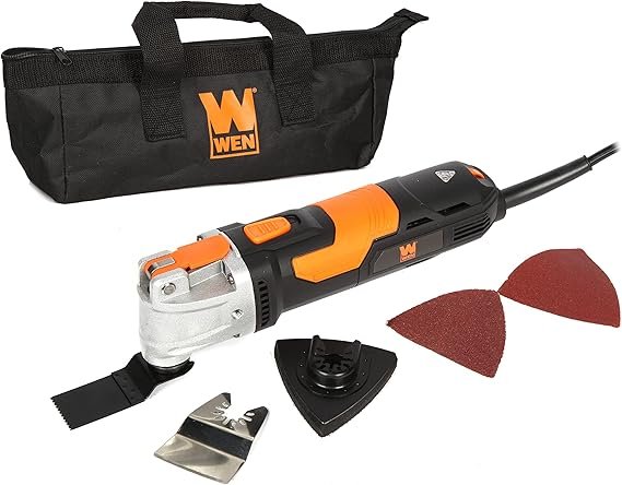 WEN Kit multiferramentas oscilante, velocidade variável de 3,5 A com acessórios e estojo de transporte (MT3537) WEN Kit multiferramentas oscilante, velocidade variável de 3,5 A com acessórios e estojo de transporte (MT3537) - Imagem 1